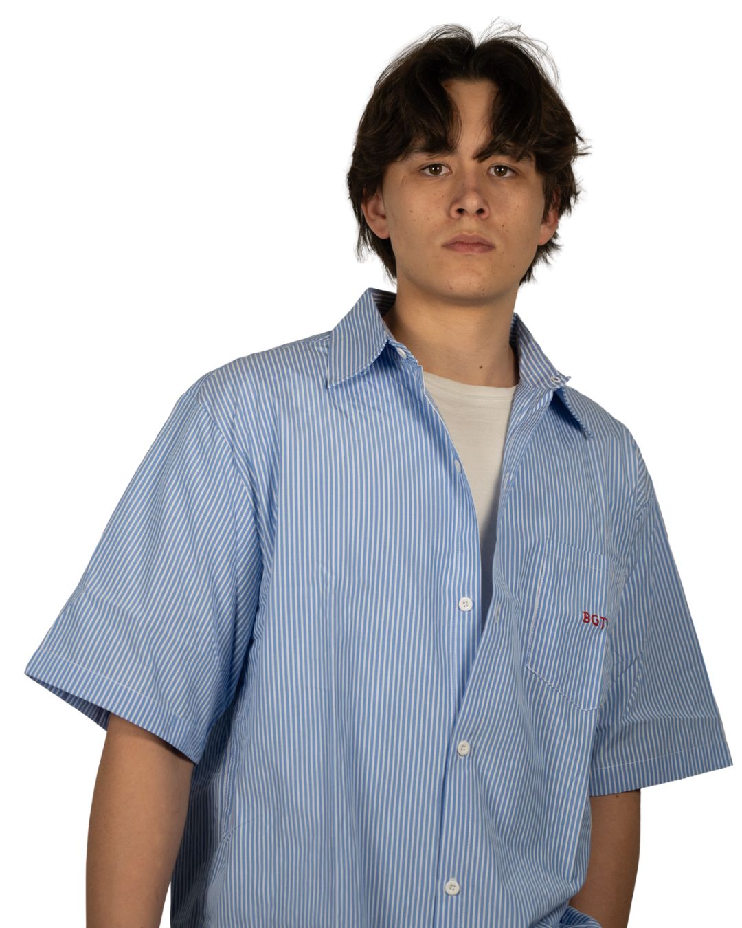 BGTF Oversized Vertical Stripe Boxy Shirt