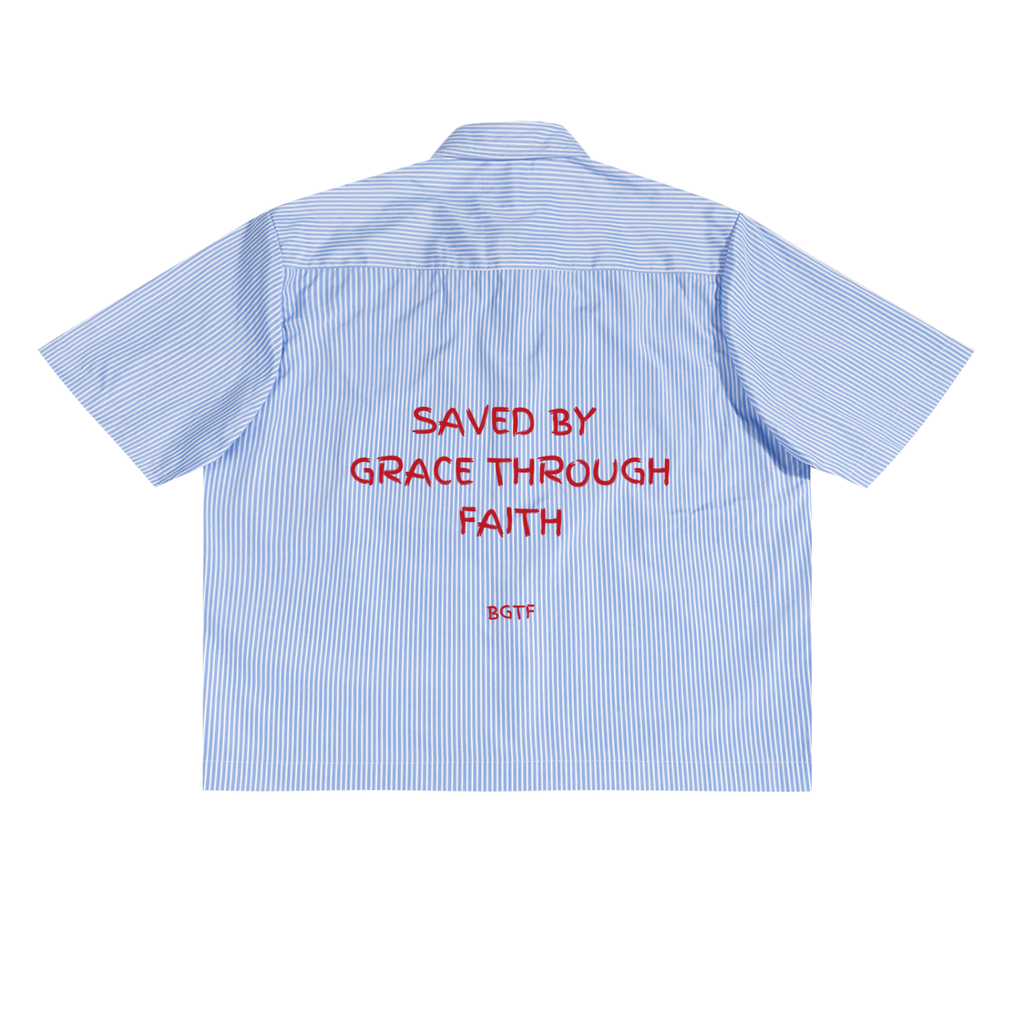 BGTF Oversized Vertical Stripe Boxy Shirt
